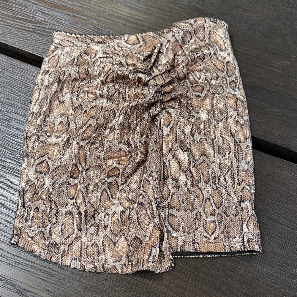 Zara mini skirt in leopard sequin print
